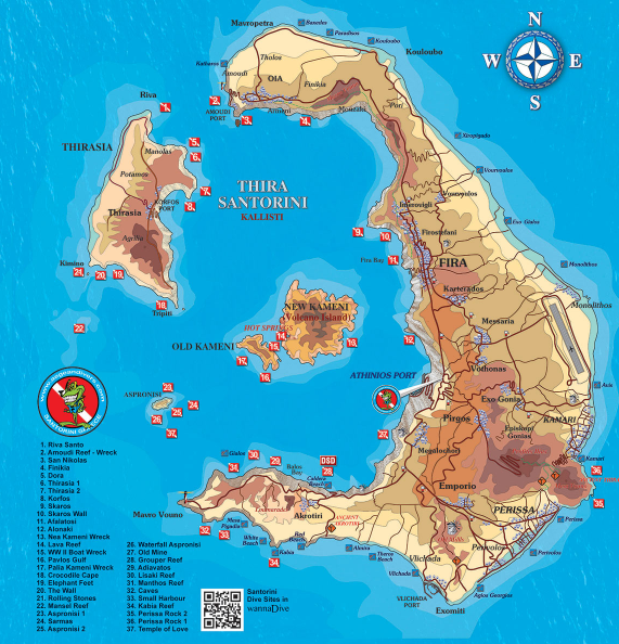 Map of Santorini