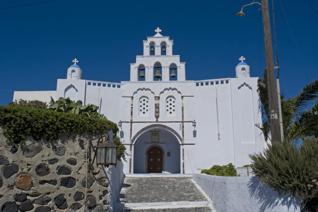 Santorini pyrgos kastellkirche